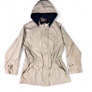 London Fog Cream Hooded Trench Coat